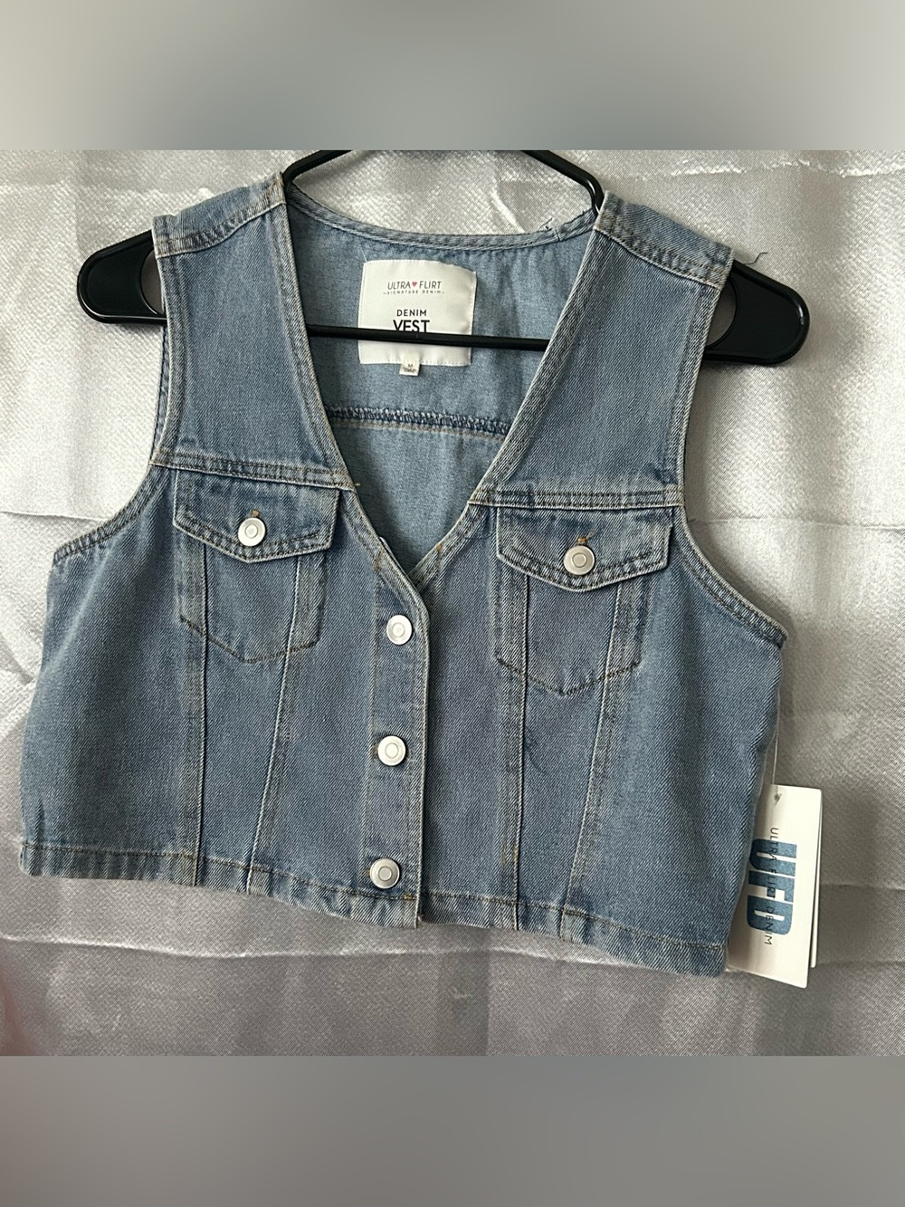 Ultra Flirt Light Blue Denim Vest